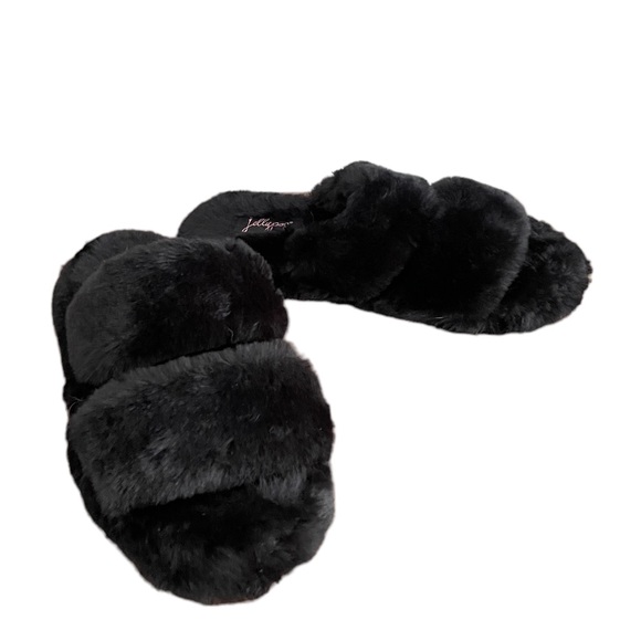 Jellypop Shoes - Jellypop double strap faux fur slippers